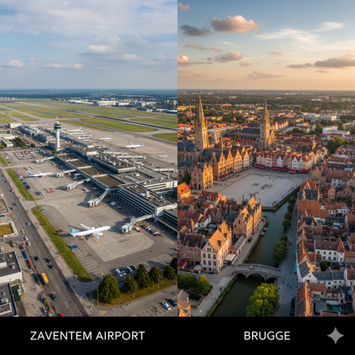 Taxi Zaventem airport naar Brugge